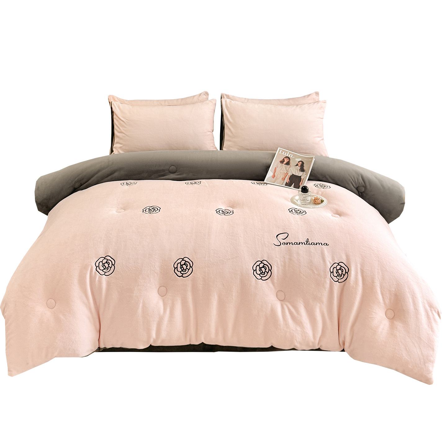 Duas caras edredón de leche edredón de invierno grueso edredón cálido núcleo de edredón de invierno dormitorio único edredón de coral para estudiantes image 6