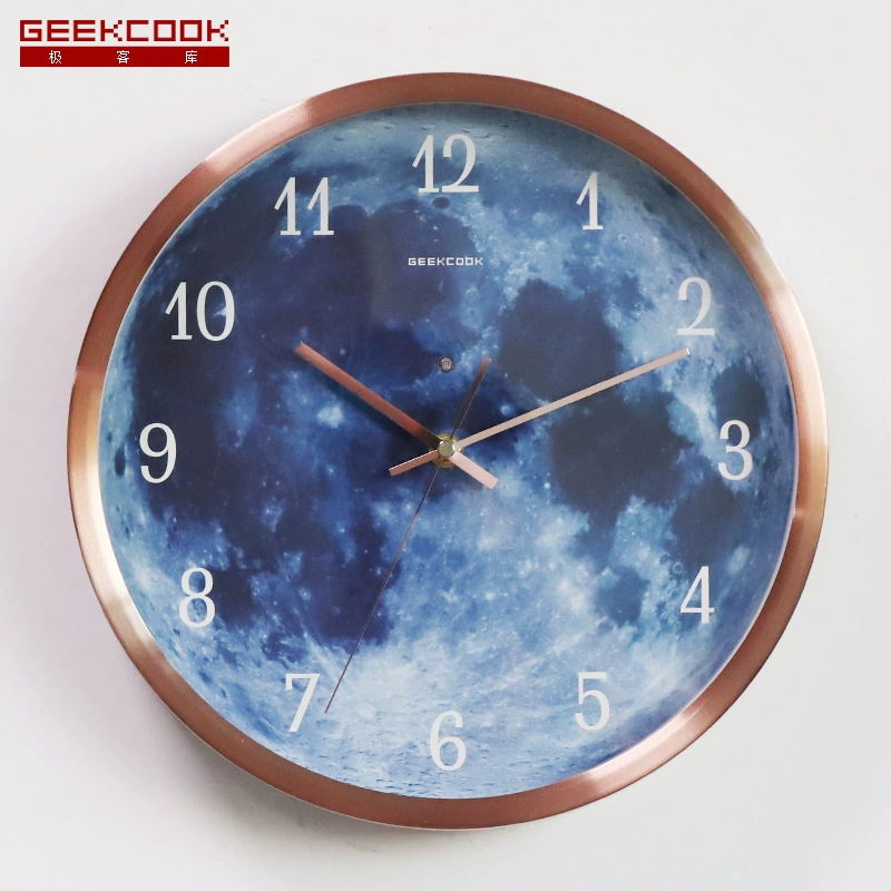 Гиковская/ GeekCook Амазон Горячие продажи Взрывные часы: Звёздная река Луна синяя LED светящийся звук управление