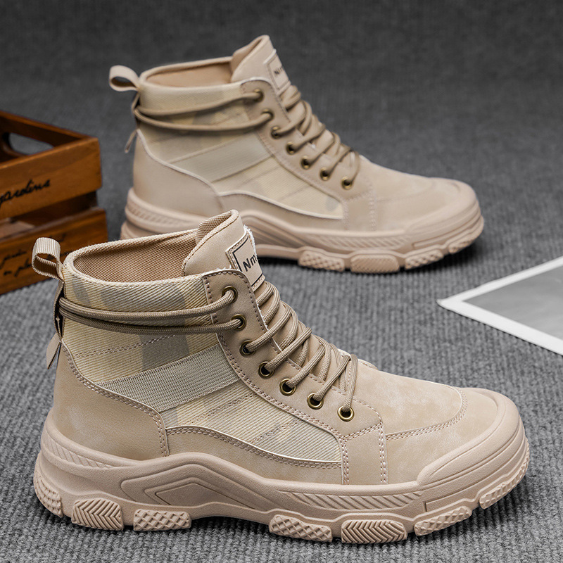 High-Top Martin Boots Men's Shoes Autumn New Construction Site Work Shoes Non-Slip Wear-Resistant Sports Casual Labor Protection Shoes for Men