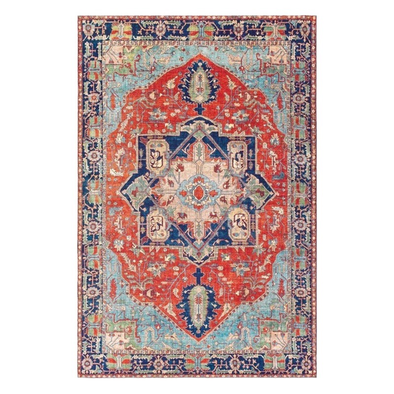 Suministro transfronterizo de alfombras plegables lavables para sala de estar, mesa de centro, sofá, dormitorio, alfombra completa retro persa nórdica