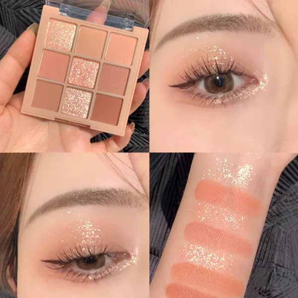Mugeleen Oatmeal Milk Tea Nine-Color Eyeshadow White Boiled Water Low Saturation Lotus Color Matte Earth Eyeshadow Palette