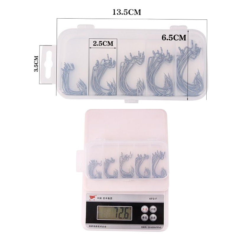 Luya cebo ancho gancho de manivela del vientre caja de gancho de pesca de cebo suave 51 piezas gancho de manivela en caja accesorios de artes de pesca