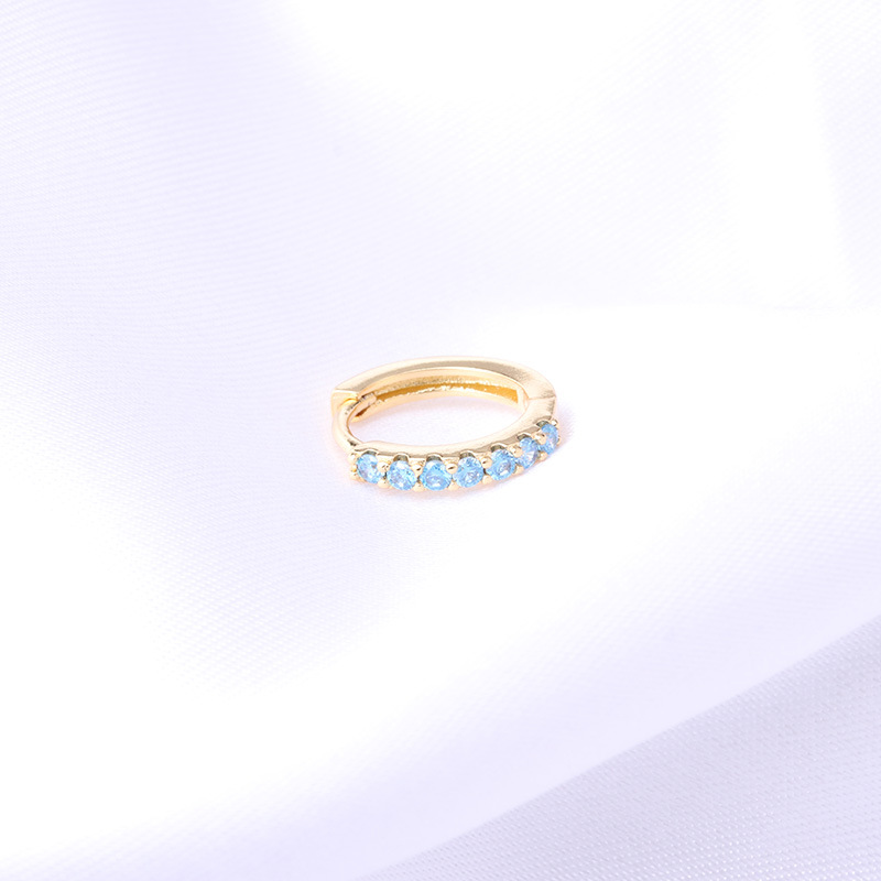 Henson joyería nuevo color medio circonio hebilla del oído estilo coreano popular punción pendientes moda pendientes solo HSPJ323