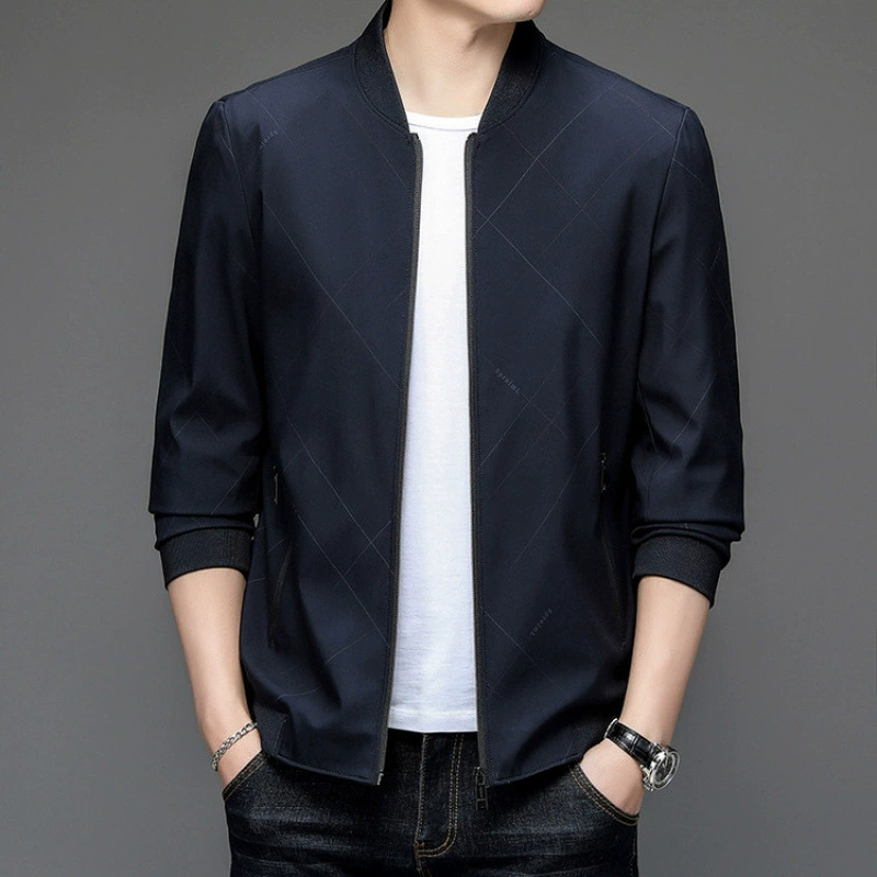 Spring thin jacket for leisure, for middle-aged man, loose fit, for middle age