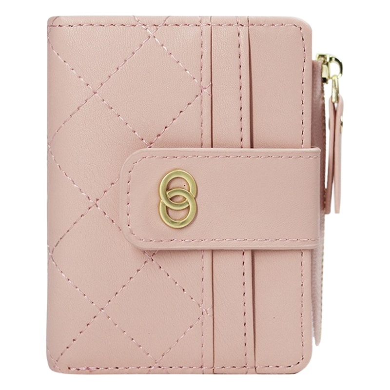 Monedero estilo tweed para mujer, monedero con cremallera corta para estudiantes, tarjetero multifuncional de gran capacidad, cartera para estudiantes