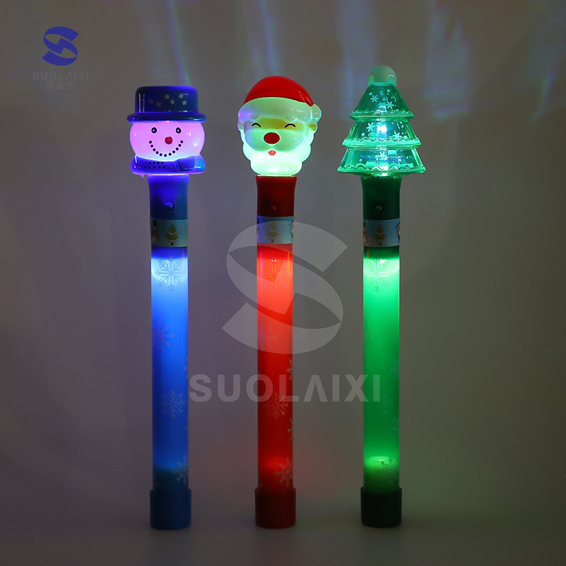 圣诞节发光摇摇棒LED闪光发光棒圣诞老人雪人圣诞树节日用品|undefined