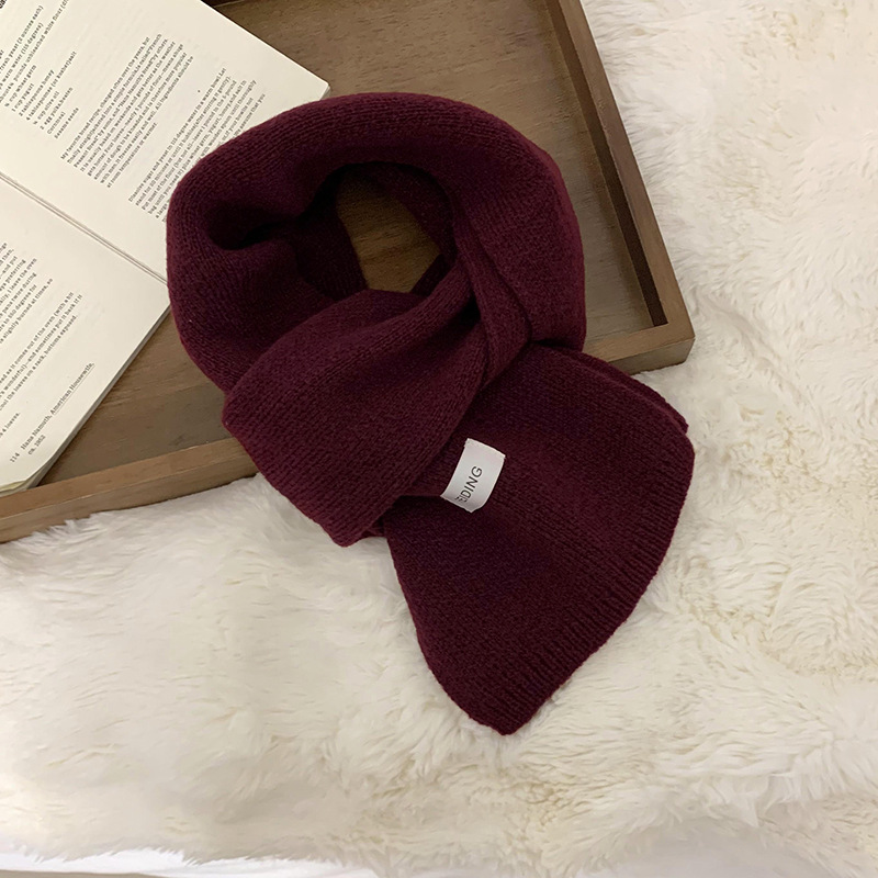 Bufandas cálidas de invierno nuevas tendencias coreanas de color sólido parejas de color sólido amplio glutinoso suave engrosado buñuelo de punto chal