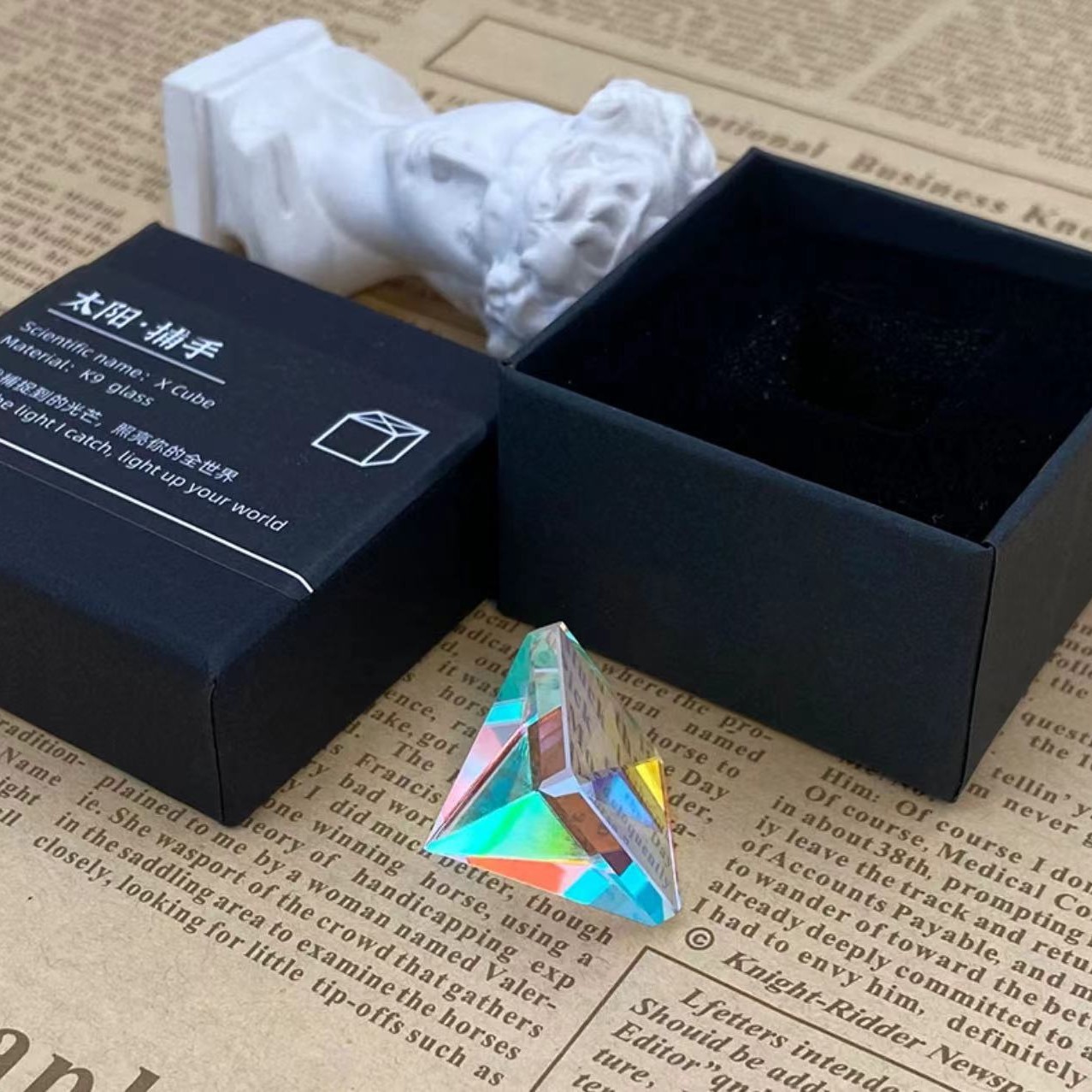 Sun Catcher combinación de colores Prisma Cubo Luz colorido refracción galvanoplastia decoración escritorio sol mujer regalo cumpleaños