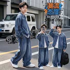 男童牛仔套装春季2026新款儿童潮酷痞帅韩版男大童帅气两件套99