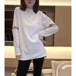 双杠拼色长袖卫衣女秋冬新款韩版内搭打底衫中长款上衣潮CQ7358