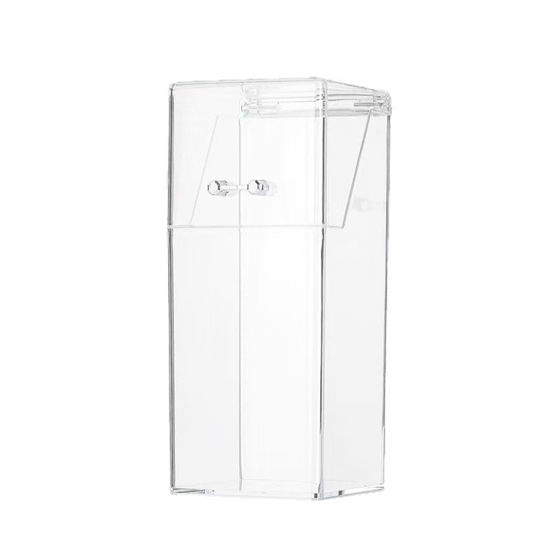 Staubdichte Acryl-Aufbewahrungsregal tragbarer Desktop-Lippenstift-Pinsel transparente Box mit Deckel Stiftständer Makeup-Pinsel-Aufbewahrungsbehälter