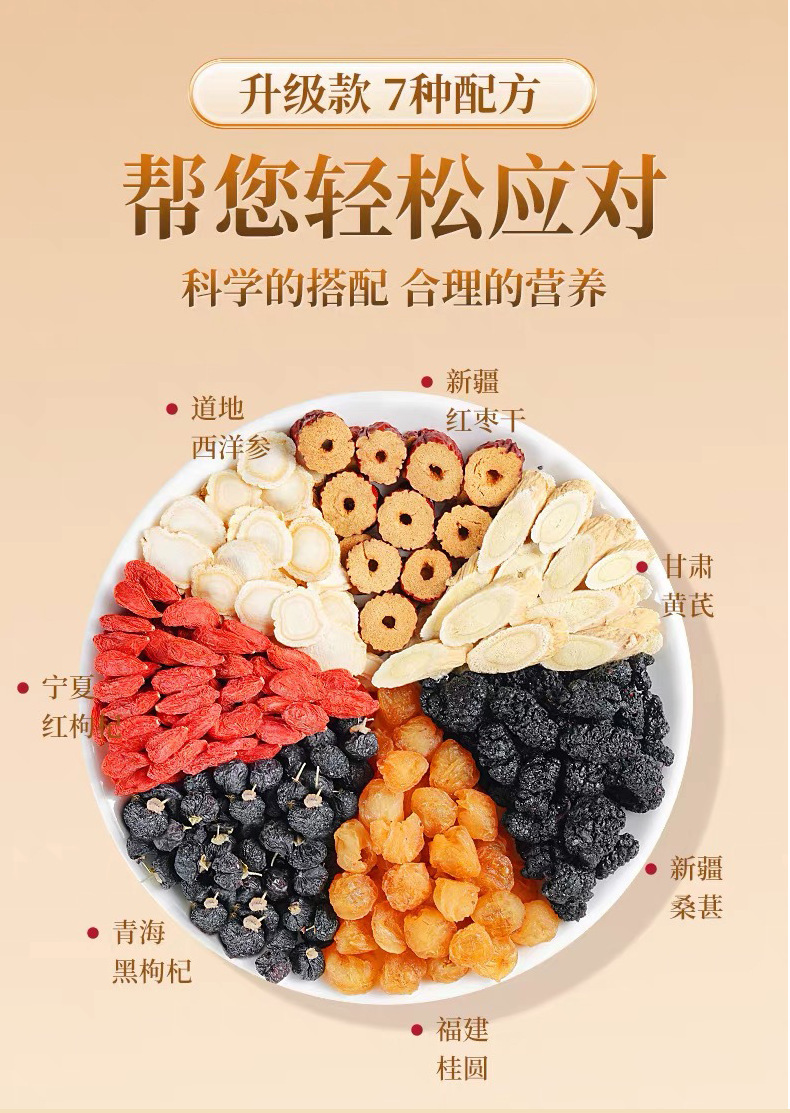 American Ginseng Astragalus Mulberry Goji Longan Tea 10g x 60 Bags Daily Herbal Infusion quality and texture