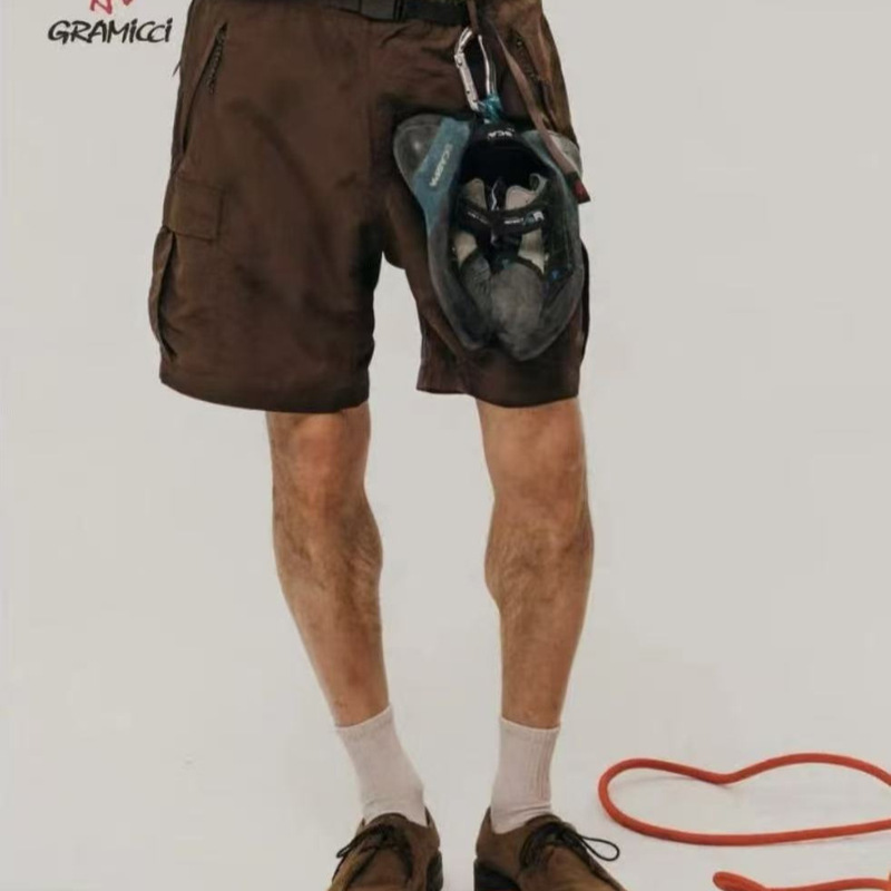High-Quality Grmcc Pure Color Nylon Workwear Water-Resistant Casual Shorts Five-Point Pants Mid-Length Pants