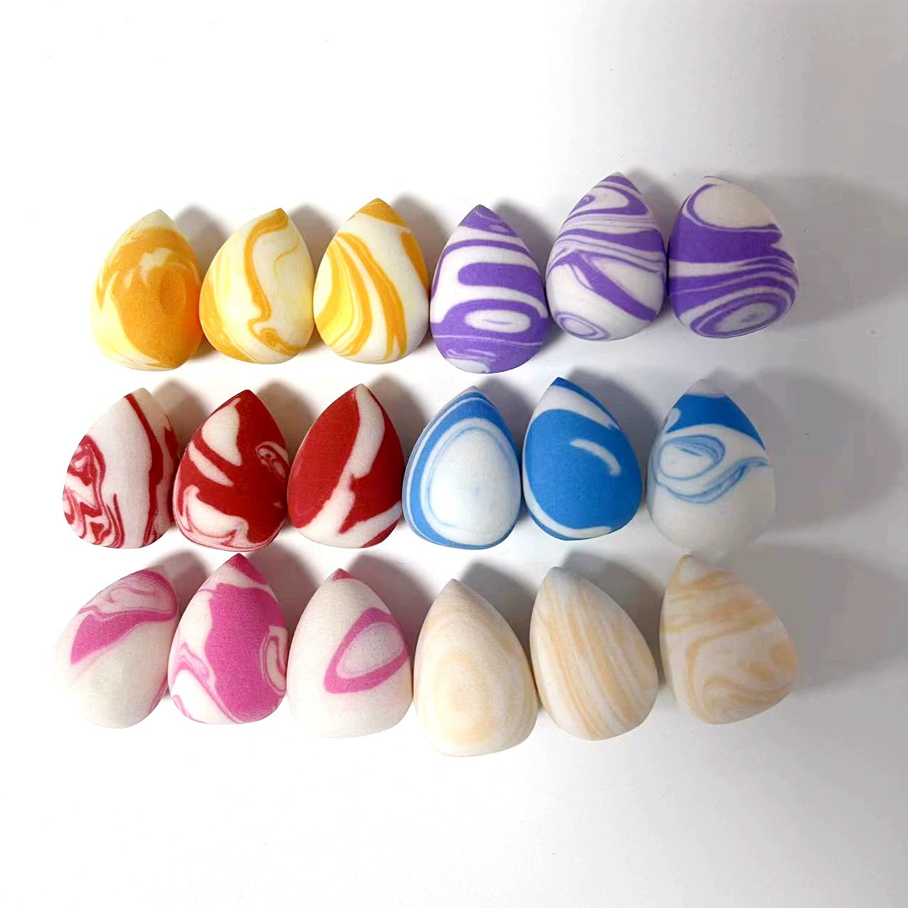 Cosmetic sponge, drop-shaped two-color small, 2 × 3 cm – soft makeup blending sponge