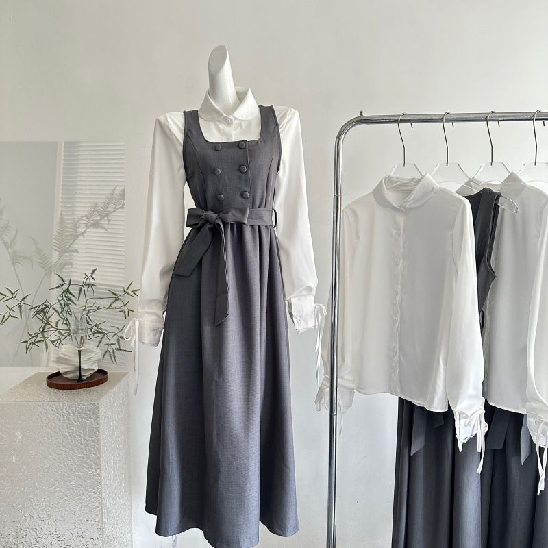 Homecoming Dress 2025 New Autumn and Winter Women's Vest Dress with Waist, Sleeveless, Elegant and Beautiful