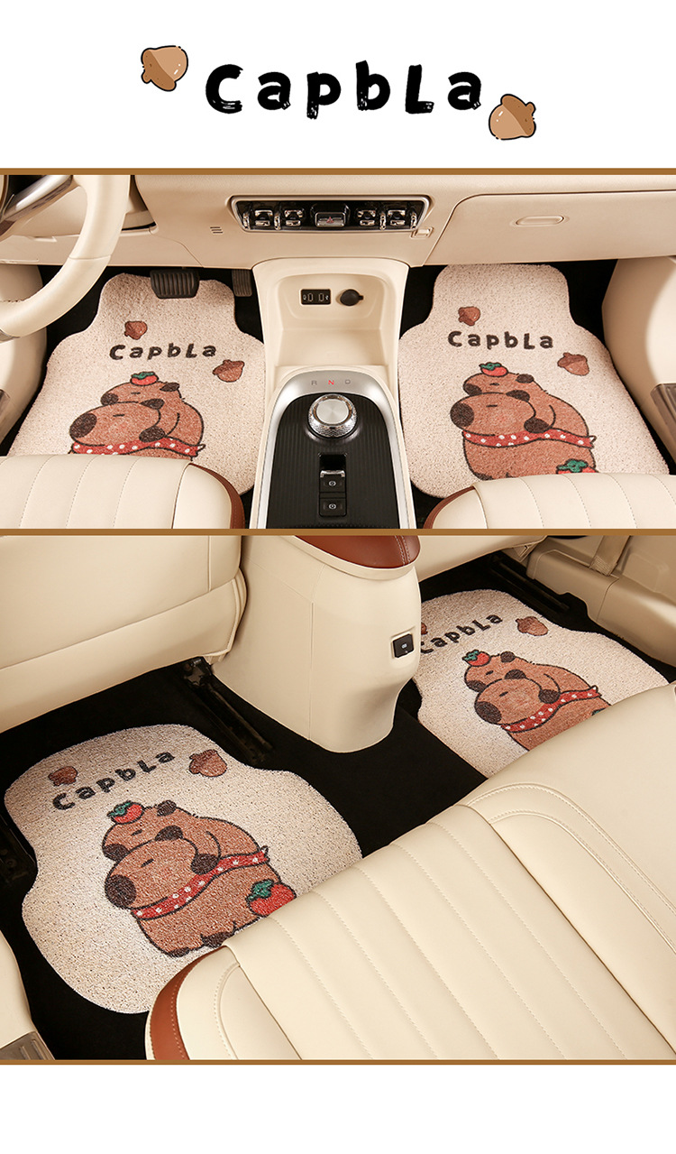 Cute Foot Mat Car Cartoon Foot Mat Carpet Mat Sand Scraping and Dust Removal Mat Car Protection Universal Foot Mat