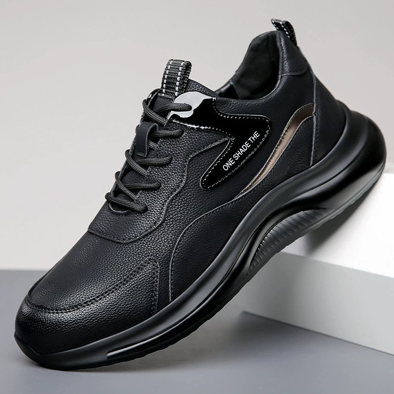 Хлопковая обувь, мужская обувь, осенне-зимняя модная обувь, 2023, новая мужская повседневная спортивная обувь из натуральной кожи, мужская деловая повседневная обувь