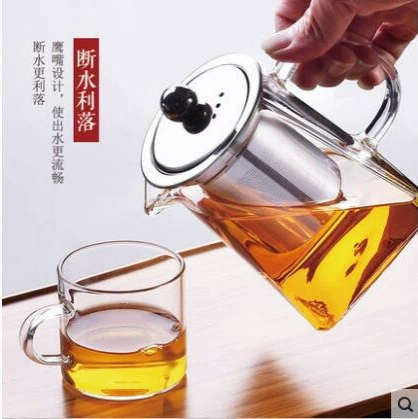 Glass tea, square capacious teapot, increased thickness