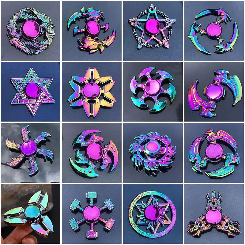 金属指尖炫彩陀螺手指减压指间玩具旋转成人解压儿童儿童玩具学生