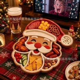 跨境新品Christmas Snack Serving Tray圣诞零食托盘节日派对摆盘