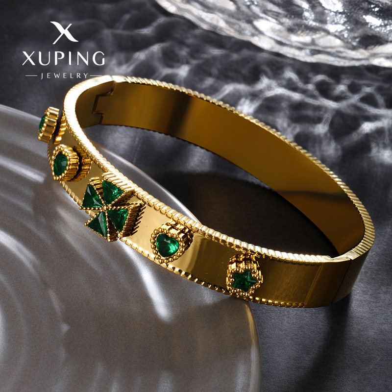 Xuping joyas chapadas 24k oro ciruela pulsera ancha serie de color Bao amor estrellas pulsera nicho pulsera alta