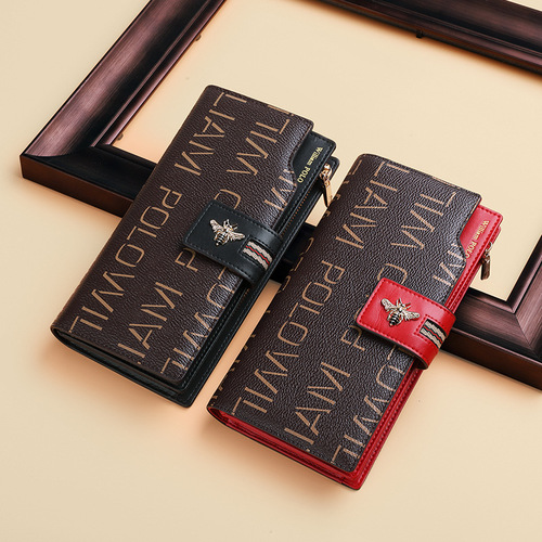 Emperor Paul Wallet Women's Genuine Leather Wallet Long Zipper Wallet Multifunctional Handbag Wallet Women's Premium Style