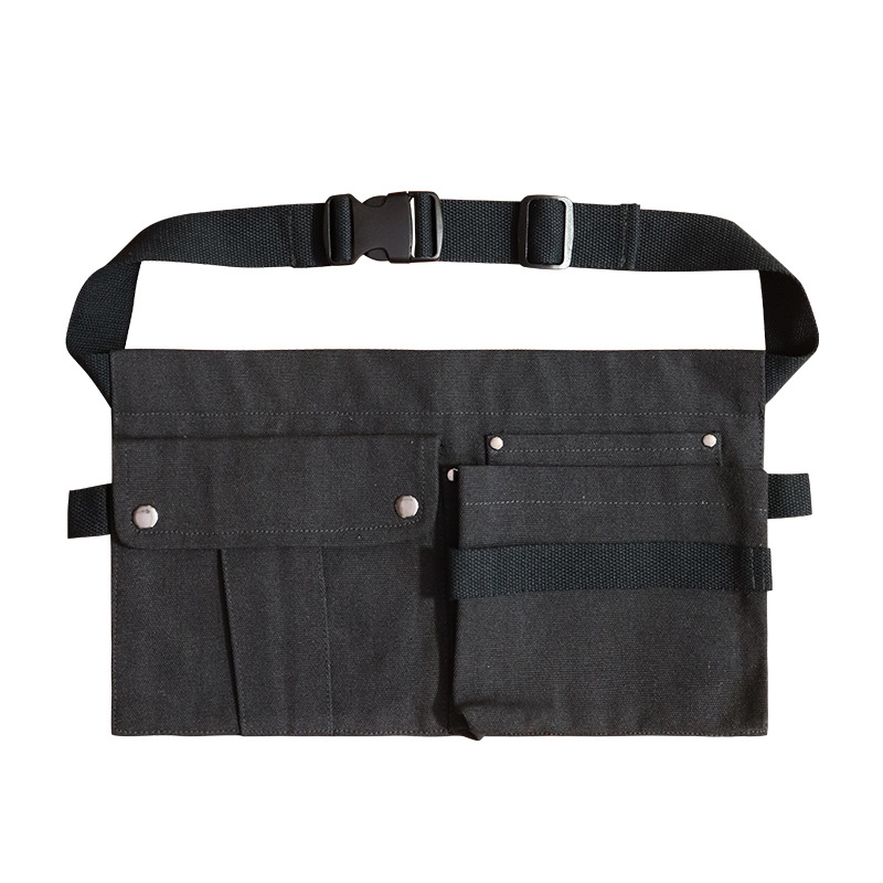 Amazon lienzo delantal medio-longitud cintura corta bolsa electricista carpintería TRABAJO ROPA herramienta delantal medio-longitud fábrica al por mayor
