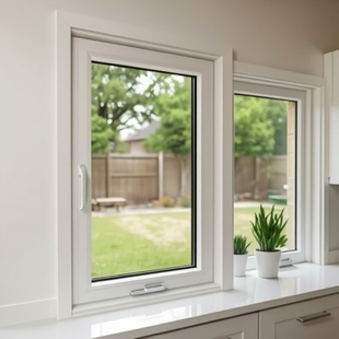 Shanghai Door and Window Manufacturer Plastic Steel Profile American Hand-Cranked Window 65 Series Home Decoration Living Room Bedroom Casement Window
