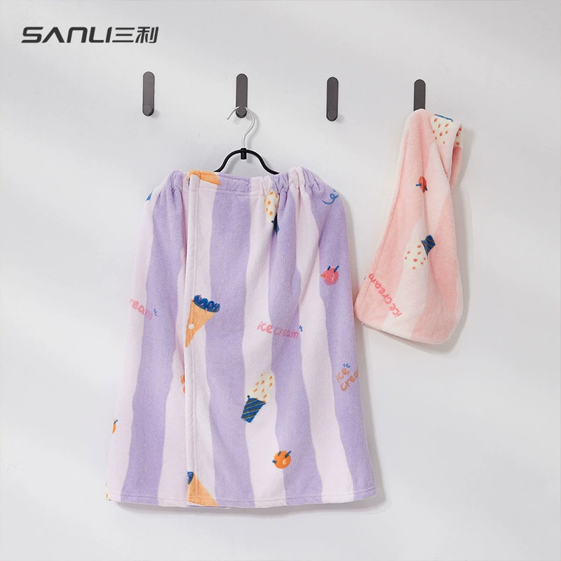Санли полотенце милая мультфильм юбка для душа шапочка для сухих волос Красота может носить полотенце с принтом тряпкой трансграничная юбка для ванной