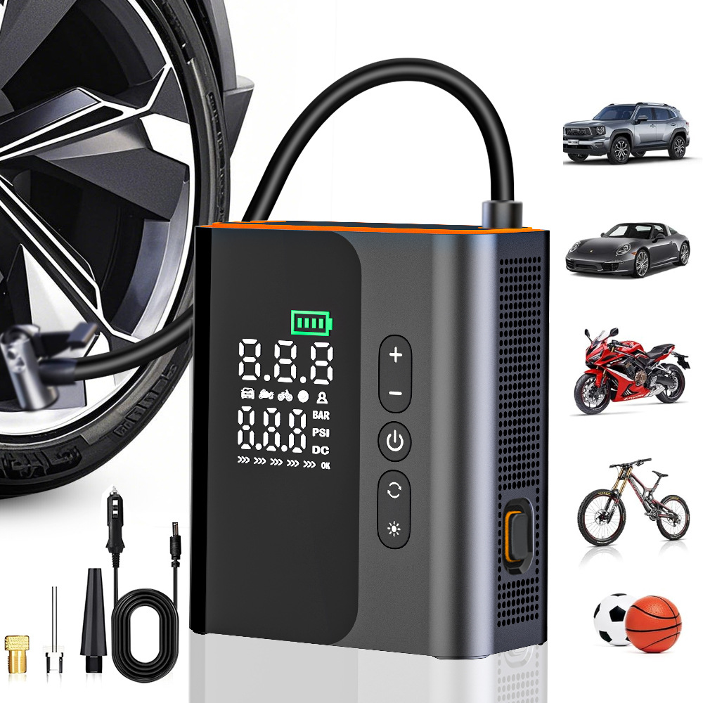 Portable Car Air Pump Single Cylinder 25 Cylinder Wireless Hidden Storage Compartment Multi-Function Car Electric Air Pump