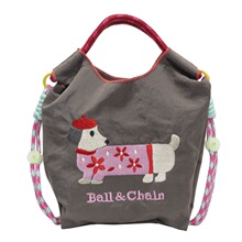 高圆圆同款日系刺绣购物袋尼龙防水托特包环保折叠便携手提单肩包