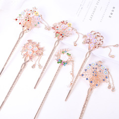 Hanfu head accessories, hairpins, ancient-style hair accessories, hairpin combs, alloy hairpins with tassels, flowing hairpins, hair combs, ancient costume head accessories, retro hair accessories