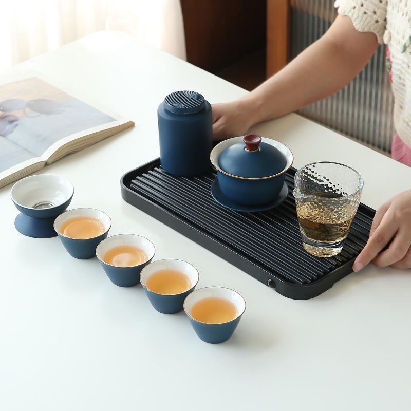 旅行茶具一壺四杯陶瓷茶杯商務禮品陶瓷茶具快客杯伴手禮制定logo