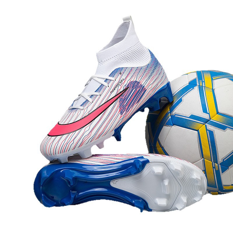 Zapatillas de Fútbol de Cuello Alto para Niños TF y AG TPU y Caucho Transpirable para Césped