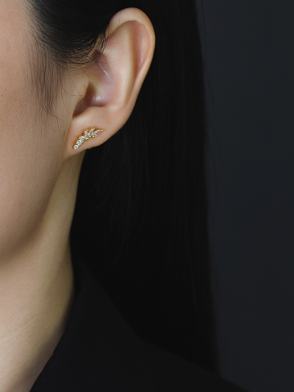 Fashion Geometric Sterling Silver Inlay Artificial Diamond Ear Studs 1 Pair