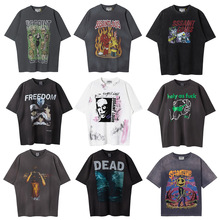 �羳SSSAINT LOUIS T-shirtϴˮϵ��ӡ����ɫ��������T����Ůͬ��