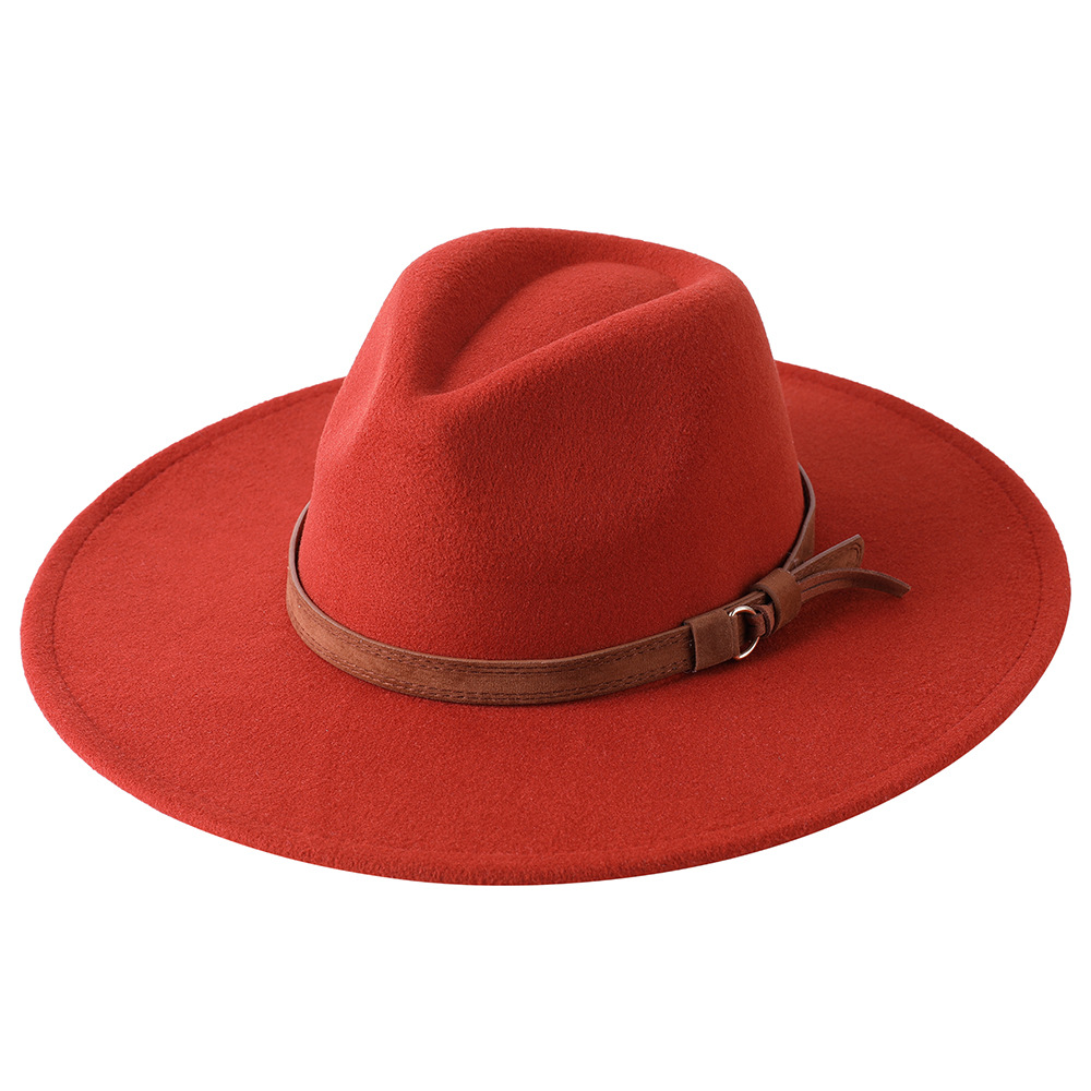 Sombrero de fieltro de ala ancha europeo-americano, sombrero de copa de lana con ala de 9 cm, sombrero de jazz unisex de otoño/invierno.