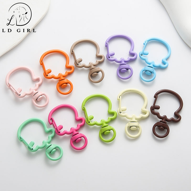 Colorful painted jellyfish spring buckle door clasp bead accessories DIY keychain pendant decoration spring buckle accessories Colorful painted jellyfish spring buckle door clasp bead accessories DIY keychain pendant decoration spring buckle accessories