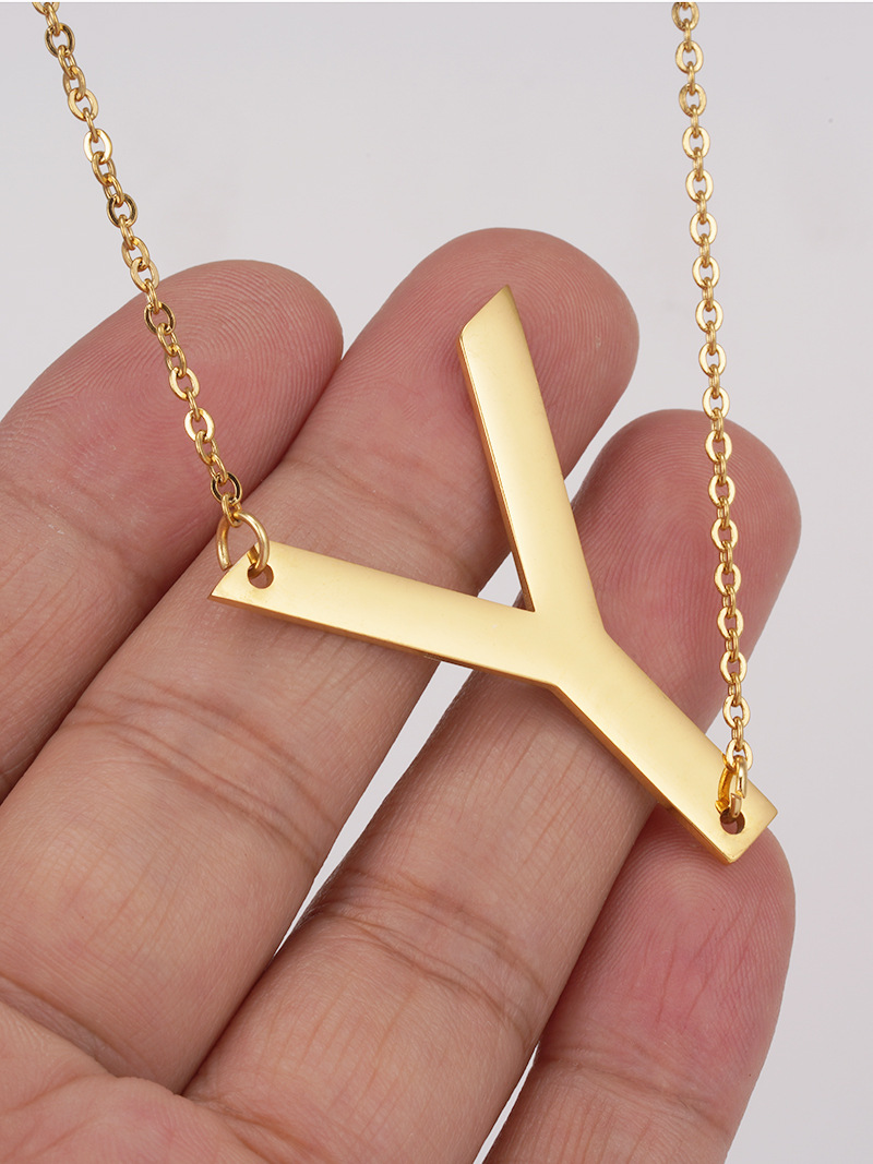 Simple Style Letter Stainless Steel Necklace Plating Stainless Steel Necklaces display picture 5