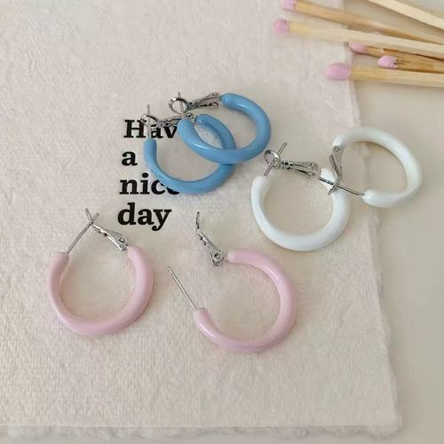 Macaron Colorful Droplet Oil Earrings for Women - Korean Niche, Instagram Fashion, Stylish and Elegant Commute Accessories, Versatile and Matchable Earrings