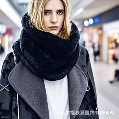 国境を越えた現貨工場直販スカーフ、豪華なスカーフ、暖かいファースカーフ、ネックスカーフ、ヨーロッパとアメリカのネックスカーフ、厚くて暖かい