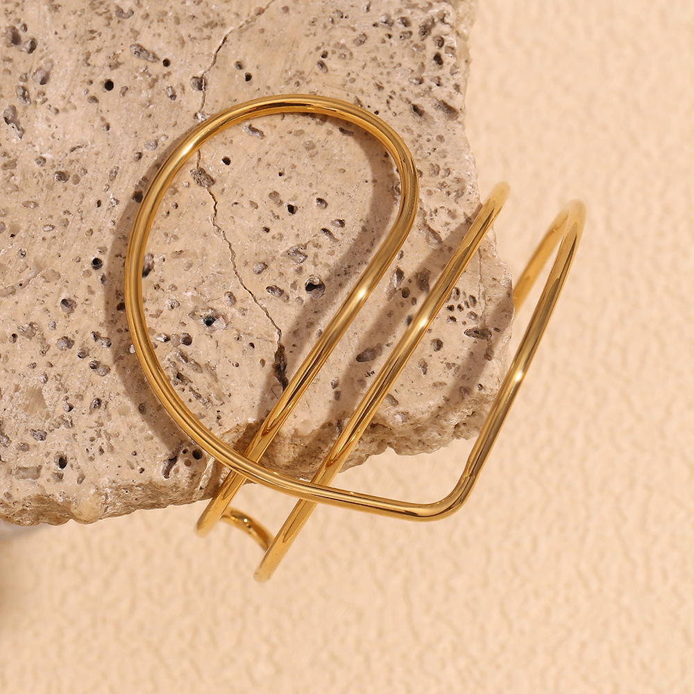 Gold Color Line Love Stainless Steel Bracelet