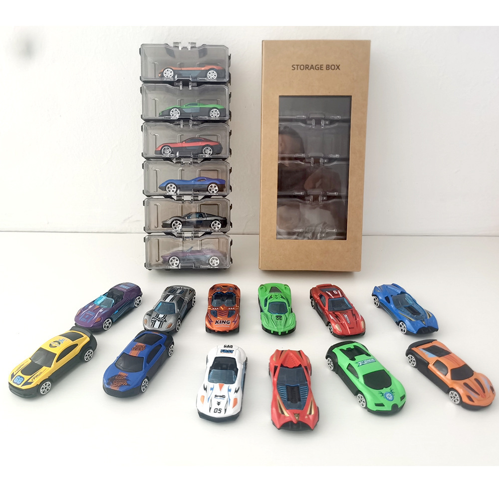 Coche de juguete para niños aleación deslizante caja de almacenamiento de automóviles metálicos running showcase mini regalos para niños de carreras