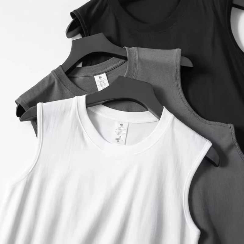 100% Xinjiang Pure Cotton 240g Heavyweight Vest for Men and Women, Summer Breathable Sleeveless T-Shirt, Men's and Women's Sports Fitness Vest