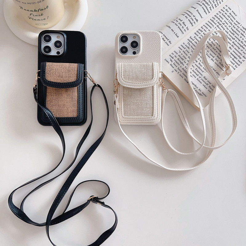 Suitable for Apple 18Promax Mobile Phone Case, Cross-Body iPhone 16 Case, Shoulder Strap, 13 Coin Purse, Samsung S25U Card Holder