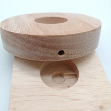 橡胶木发光水晶底座 USB接口木质发光底座 小夜灯圆形灯座