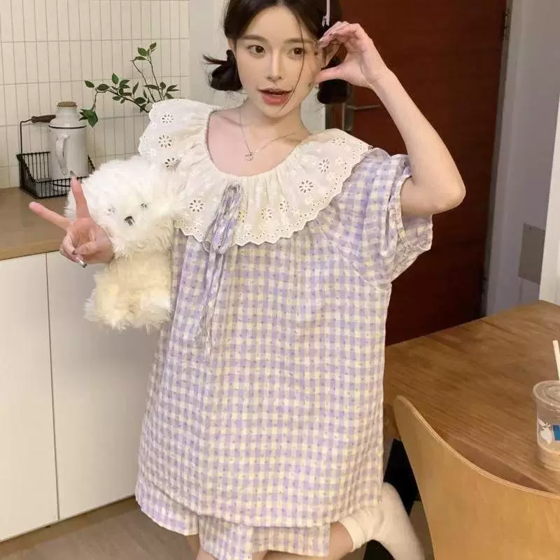 Summer cute pijama, red set