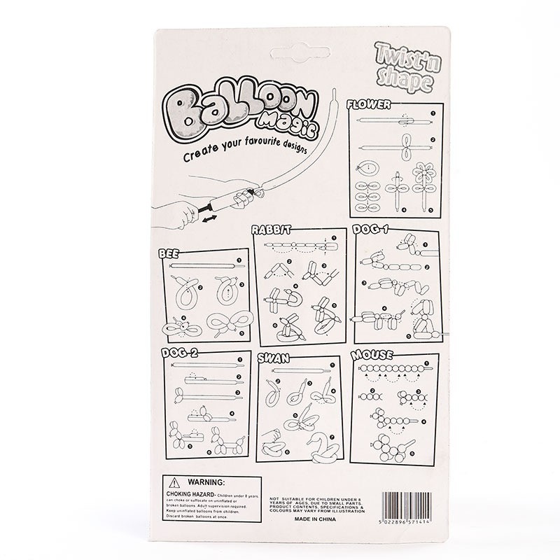 Festival de globo de alta calidad largo magia variedad globo Tarjeta de succión con bomba traje decorativo atmósfera bola