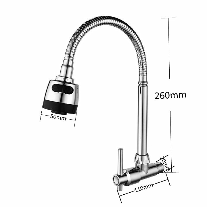 grifo de enfriamiento único de cobre completo para ingeniería doméstica bola giratoria universal lavabo de verduras grifo de cocina