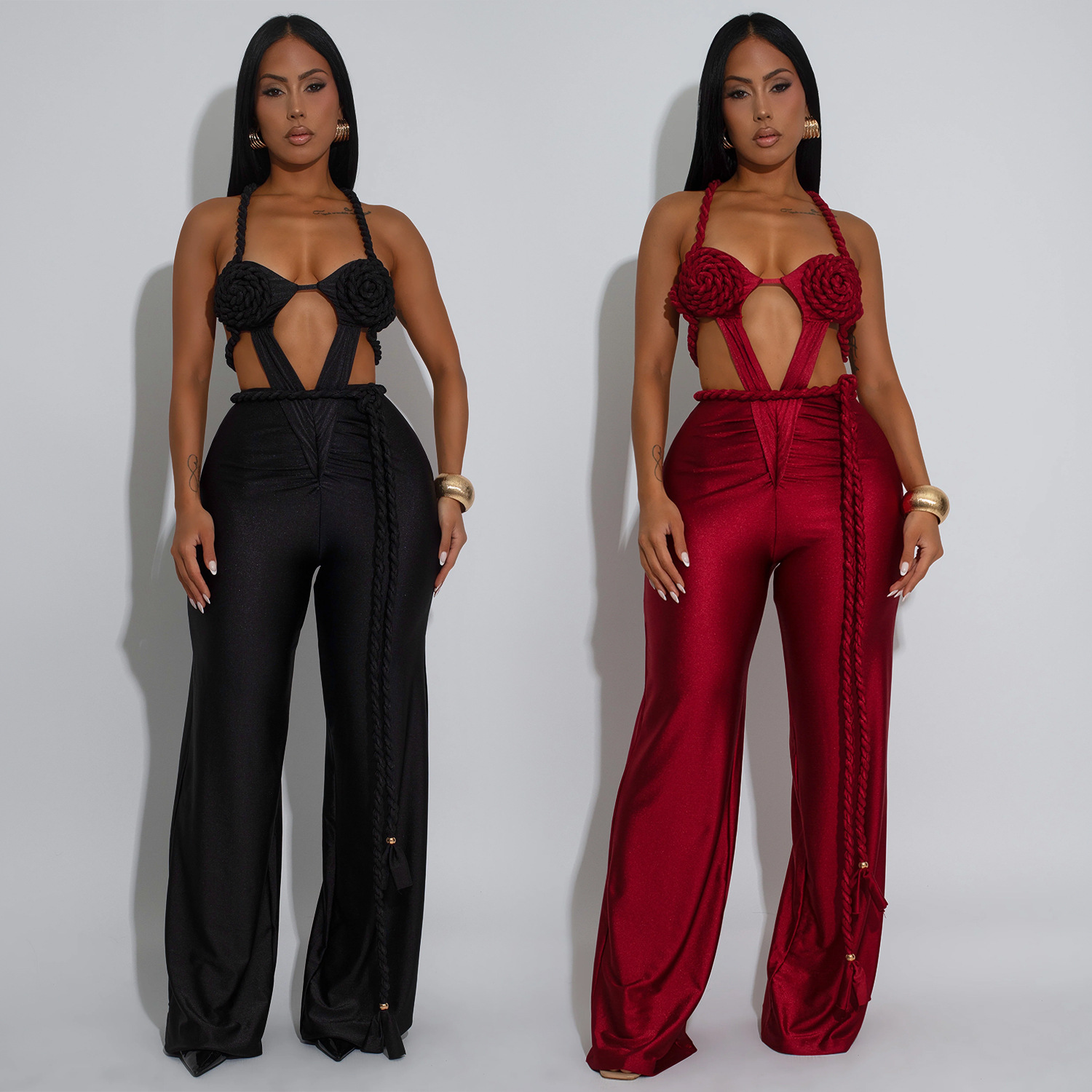 C7557 Aliexpress transfronterizo Amazon Europa y América de moda de mujer de color sólido sexy envuelto cinturón de espalda correa junkie